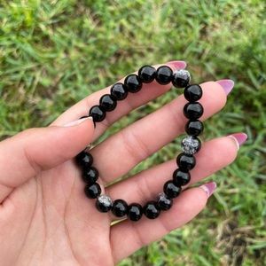 Black and clear bracelet